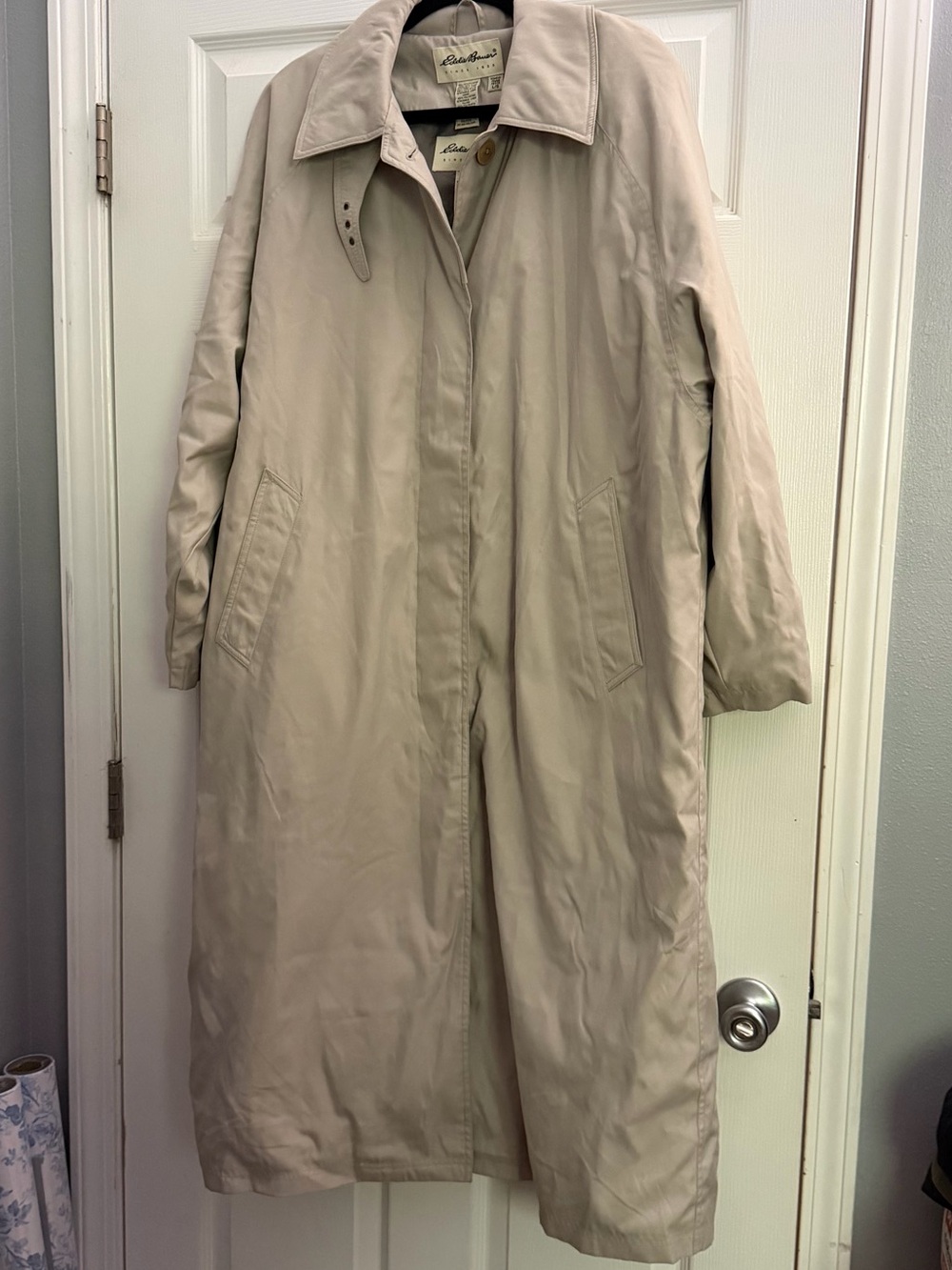 Eddie Bauer Beige Long Trench Coat